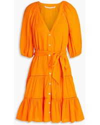 Veronica Beard - Dewey Tiered Cotton-jacquard Mini Dress - Lyst