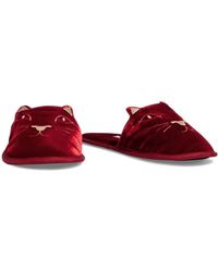 Charlotte Olympia Leather Embroidered Matryoshka Slippers - Lyst