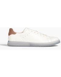 Tory Burch - Howell Court Two-tone Suede-trimmed Leather Sneakers - Lyst