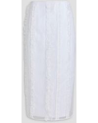 Cecilie Bahnsen - Ocean Ruffled Silk-Organza Midi Skirt - Lyst