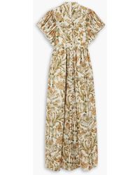 Zimmermann - Chintz Metallic Floral-print Cotton-blend Voile Maxi Dress - Lyst