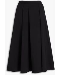 Theory - Pleated Crepe Midi Skirt - Lyst