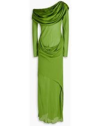Christopher Esber - Off-The-Shoulder Draped Silk-Satin And Georgette Maxi Dress - Lyst