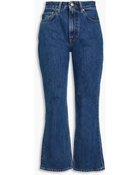 Ganni - Faded High-rise Kick-flare Jeans - Lyst
