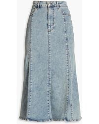Maje - Denim Midi Skirt - Lyst