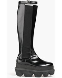 Sacai - Cowhide Glossed-leather Boots - Lyst