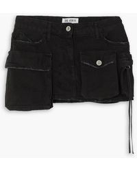 The Attico - Fay Distressed Denim Mini Skirt - Lyst