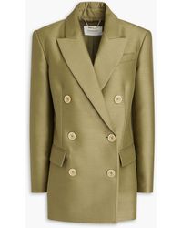 Zimmermann - Double-breasted Wool And Silk-blend Blazer - Lyst