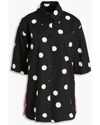 Boutique Moschino - Hemd aus einer baumwoll-seidenmischung mit polka-dots - Lyst