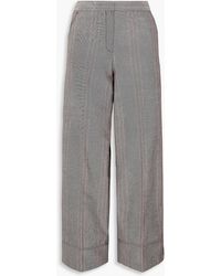 By Malene Birger - Enilas Checked Cotton-blend Twill Wide-leg Pants - Lyst