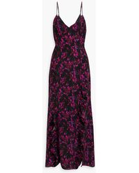 Les Rêveries - Ruffled Floral-print Silk Crepe De Chine Maxi Dress - Lyst