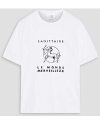 Victoria Beckham - Printed Cotton-jersey T-shirt - Lyst