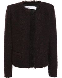 IRO Frayed Bouclé-knit Jacket Black