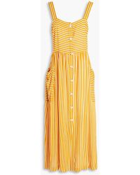 Seafolly Striped Woven Midi Dress - Yellow