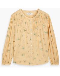 Joie - Bluse aus baumwolle mit floralem print und raffung - Lyst