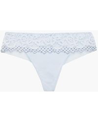 Wacoal Lace And Stretch-jersey Low-rise Briefs - Blue