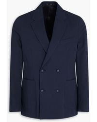 Officine Generale - Leon Double-Breasted Cotton-Seersucker Blazer - Lyst