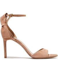 Valentino Bow-embellished Suede Sandals Blush - Multicolour