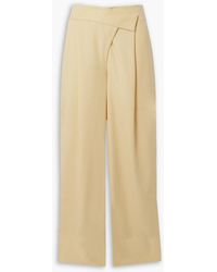 Esse Studios - Delphi Pleated Wool-blend Twill Wide-leg Pants - Lyst