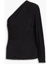IRO - Amalys oberteil aus plissiertem georgette mit asymmetrischer schulterpartie - Lyst