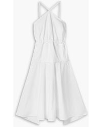 Proenza Schouler - Tiered Cotton-blend Poplin Midi Dress - Lyst