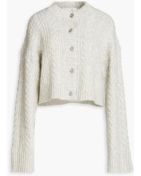 REMAIN Birger Christensen - Dreanne Cropped Cable-knit Wool-blend Cardigan - Lyst