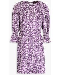 Maje - Cutout Floral-print Linen-blend Mini Dress - Lyst