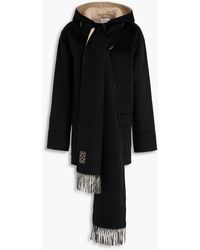 Sandro - Wool-felt Hooded Coat - Lyst
