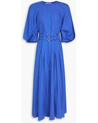 Gabriela Hearst - Elea Pleated Linen Midi Dress - Lyst