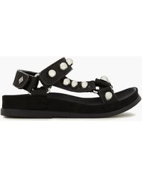 Sandro Lexy Studded Grosgrain Sandals - Black