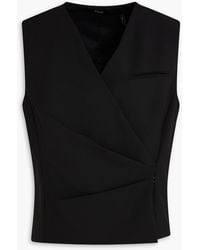 Theory - Pleated Wool-Blend Crepe Vest - Lyst