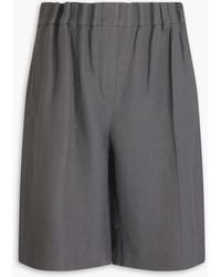 Brunello Cucinelli - Pleated Twill Shorts - Lyst