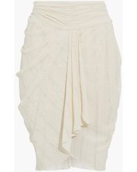IRO Nistal Draped Ruched Metallic Crepon Mini Skirt - White