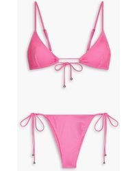 Leslie Amon - Filippa bikini aus stretch-mesh mit verzierung - Lyst