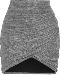 IRO Brendal Draped Plissé Metallic Knitted Mini Skirt