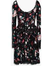 Rabanne - Floral-print Broderie Anglaise Mini Dress - Lyst