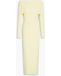 Autumn Cashmere - Off-the-shoulder Ribbed-knit Midi Dress - Lyst