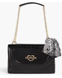 Love Moschino - Faux Croc-effect Leather Shoulder Bag - Lyst