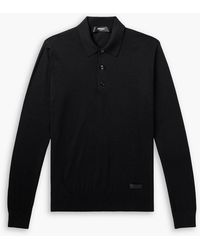 Versace - Silk And Cotton-Blend Polo Shirt - Lyst