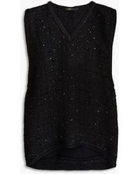 Maje - Liama Sequin-embellished Tweed Top - Lyst