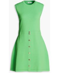 Sandro - Sweety Button-embellished Stretch-knit Mini Dress - Lyst