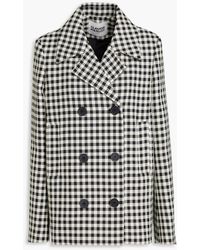 Claudie Pierlot - Double-breasted Gingham Twill Coat - Lyst
