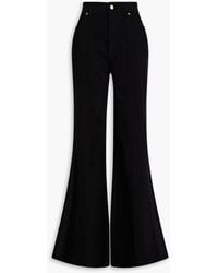 Zimmermann - Satin-trimmed High-rise Flared Jeans - Lyst