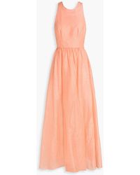 Zimmermann - Cutout Linen And Silk-Blend Maxi Dress - Lyst