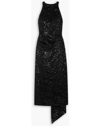 Emilia Wickstead - Cheska asymmetrisches midikleid aus mesh mit pailletten - Lyst
