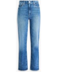 PAIGE - Stella hoch sitzende jeans mit geradem bein in ausgewaschener optik - Lyst