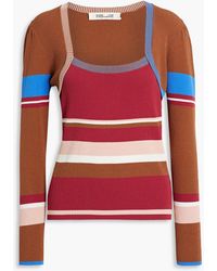 Diane von Furstenberg - Brody Striped Ribbed-knit Sweater - Lyst