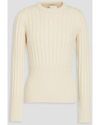 Tory Burch - Embroidered Ribbed Cashmere Sweater - Lyst