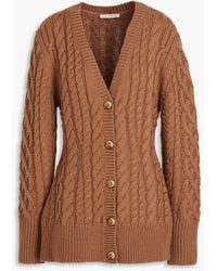 Emilia Wickstead - Cable-knit Wool-blend Cardigan - Lyst