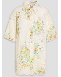 ALÉMAIS - Juliette Floral-print Broderie Anglaise Linen Shirt - Lyst